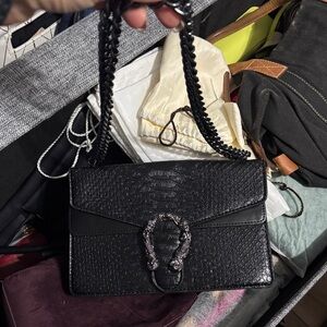 Source Unknown Black Textured Crossbody Bag